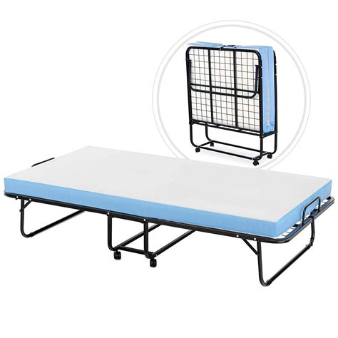 4 inch metal foldable box beds|folding bed with mattress target.